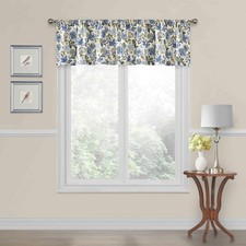 Waverly Navarra Farmhouse Scalloped Valance Rod Pocket Window Curtain for Kit... picture