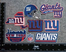 LOT OF 8 NEW YORK GIANTS IRON ON EMBROIDERED PATCHES EVERYTHING IN PHOTO picture