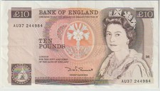 United Kingdom 10 Pounds Banknote 1975-80 Choice Very Fine Grd #379-B picture