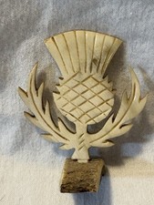 Vintage Dykehead Horncraft Hand Carved Thistle Statue  Made In Scotland picture