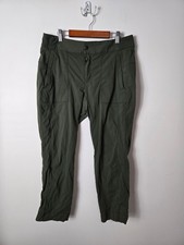 Athleta Size 10 Trekkie Green Cropped Pants Zip Pockets Nylon Blend Outdoors picture