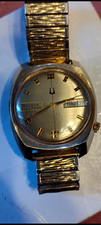 Bulova Accutron Vintage Quartz Day/Date 38mm Tonneau Gold Tone Silver Dial picture