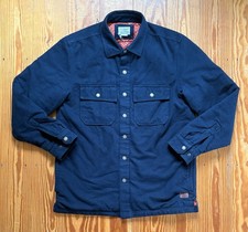 Men’s L.L. Bean Navy Primaloft Lined Chamois Shirt Jacket Shacket Trad. Fit sz M picture