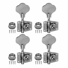 Chrome 4R Inline Bass Guitar Tuning Pegs Locking Tuners Key Machine Heads USA picture