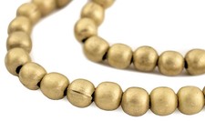 Brass Hollow Sphere Beads 8mm Round Large Hole 16 Inch Strand picture