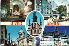 Vintage Posted Postcard Landmarks Rue St. Paul Street Le Vieux Montreal Old Mont picture