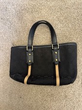 Gucci Black GG Top Handle Bag Zip Closure Gold Hardware Inner Pockets picture