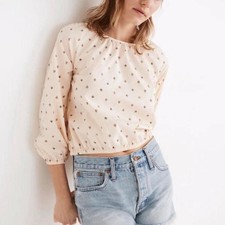 Madewell Women's Cream and Pink Blouse picture