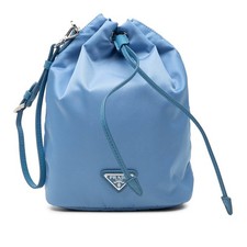 PRADA Testo Triangle with logo Pouch, drawstring bag, handbag Women Used picture