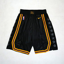 Nike NBA Los Angeles Lakers Kobe Bryant #24 Black Shorts Gold Trim Stars Size S picture