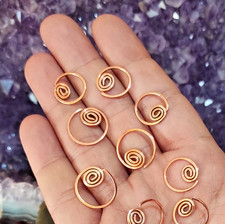 Pure Copper Celtic Spiral Sleeper Hoops - Handmade Unique Jewelry picture