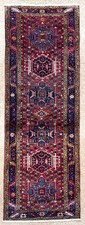 Vintage Karajeh Runner 3x10 Tribal Geometric Hand Knotted Wool Rug Oriental Boho picture
