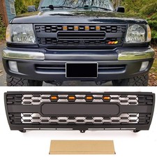 Front Grille Fits For 1998 1999 2000 Toyota Tacoma Black Grill W/AmberLed Light picture