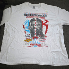 WWE WrestleMania Vegas CM Punk vs Roman Reigns T-Shirt White 3X Licensed picture