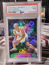 Topps 1999 Finest Team Finest Vince Carter Blue Refractor #TF20 PSA 9 picture