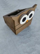 Adorable Unique Handcrafted Brown Owl Planter Box picture