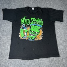 Vtg 1990s White Zombie Frankenstein T-shirt Band Tee Distressed Metal Mens Xl picture