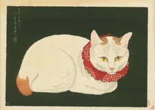 Takahashi Shōtei : White Cat : 1924 : Archival Quality Art Print 13x19 picture