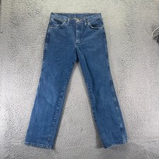 VTG Wrangler Cowboy Cut Jeans Mens 30x30 Blue Cotton Denim Tapered Slim Western picture