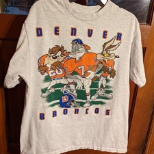 Denver Broncos Looney Tunes NFL T-Shirt retro ash color QT2714 picture