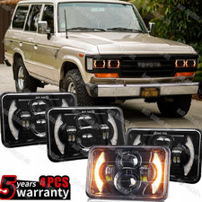 4pcs For Toyota Land Cruiser 1988 1989 1990 4x6 LED Headlights Hi/Lo Sealed Beam picture