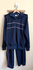 Vintage Track Suit Jacket Set Pants Sports Mens Size Large 1980s Knit picture