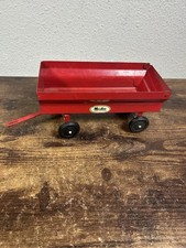 Vintage ERTL Diecast Metal Red Farm Trailer Toy Hay Wagon Loader Huskee picture