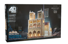 4D Build Architect Series NOTRE-DAME 3D Puzzle Model Kit w/LED Lights Sealed picture