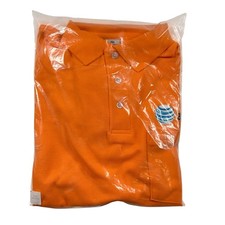 Vintage AT&T Shirt Mens M VF Imagewear Polo Y2K Orange Cellular Uniform Made USA picture