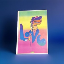 Vintage Peter Max Poster LOVE  1970 11x16” Original & Authentic From Poster Book picture