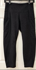 Athleta Ultimate Stash Textured 7/8 Tight Women's Black Leggings Size M Pockets picture