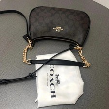 COACH CA548 Teri Shoulder Bag In Signature Canvas/Gold/Brown picture