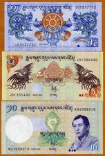 SET, Bhutan, 1,-5,-10, Ngultrum, 2006-2019, P-27a-New-29c, UNC picture