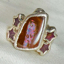 Steven Ruse Design, one-of-a-kind design. Boulder Opal w pink tourmaline stars picture