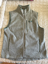 L.L.Bean Men’s Fleece Vest Full Zip Slightly Fitted Stand-Up Gray L Reg picture