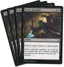 x4 Hero's Downfall - 0202 - Foundations - Magic the Gathering (MTG) pack fresh picture