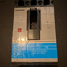 Siemens Sentron ED4 ED43B030 30A 3 Pole 480V Circuit Breaker Push to Trip picture