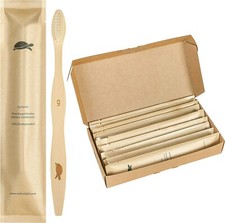 Sea Turtle Plant-Based Bristles Bamboo Toothbrush - Pack of 10 - Soft Bristles picture