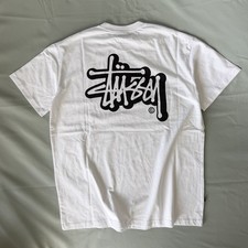 🦴Stüssy AU Solid Offset Graffiti T-Shirt White Size L, Brand New Authentic  picture