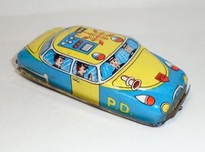 Vintage TN NOMURA tin toy Police Department Car PD 110 Friction Made in Japan picture
