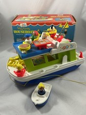 Vintage 1972 Fisher Price Little People Happy House Boat #985 Complete In Box picture