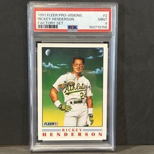 1991 Fleer Pro-Visions #2 RICKEY HENDERSON PSA 9 MINT Factory Set LOW POP HOF picture