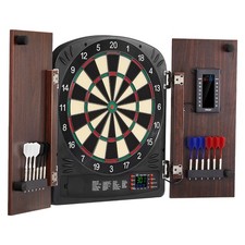 All-In-One Dartboard and Cabinet Set with Electronic Scoring Features picture