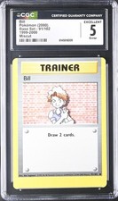 Pokemon Bill 91/102 Base Set Miscut Error w/ Alignment Dots - CGC 5 ERROR picture