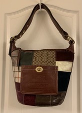 AUTHENTIC Coach Hand Bag 11356 Bleecker Patchwork Multicolor Duffle Bucket picture