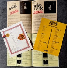 1978 KISS Army Fan Club Kit Certificate Discography Gene Paul Ace Peter Vintage picture