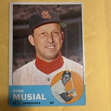 Topps 1963 Stan Musial #250 Base Set St. Louis Cardinals MLB Baseball Card picture