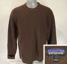 Patagonia Recycled Wool Blend Knit Sweater L Large Mens Brown 50655 Crewneck picture