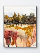 SAMATOWIC Original 8x10 Abstract Abstract Landscape Reflection Painting Signed picture