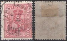 D6-2 Norway 1867-68 NK 15 canc. Christiania 1871, 8 Skilling, MI 15, SC # 15. picture